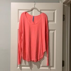 Free People Oversized Long Sleeve Tee Shirt